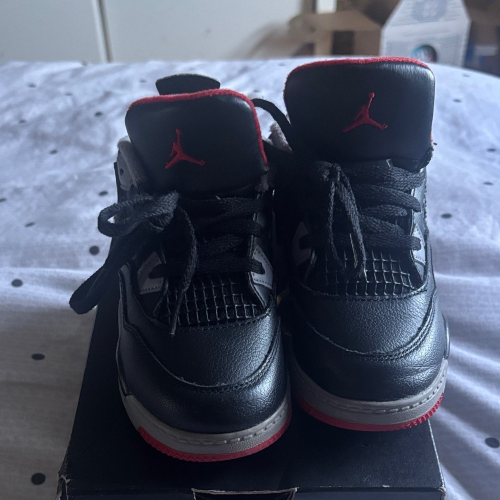 Jordan Kids Black and Red Sneakers(reimagined 4s)